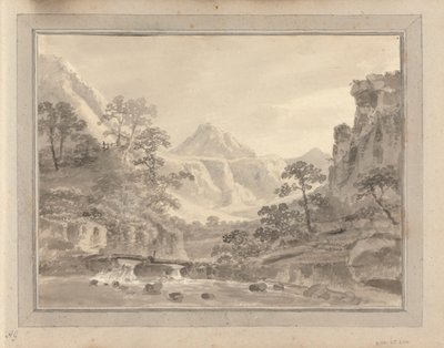 Vues en Angleterre, Écosse et Pays de Galles ; Tour en Écosse : Paysage montagneux avec pont - Amos Green