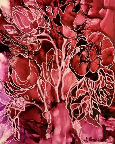 Flux floral cramoisi - Amy Tieman