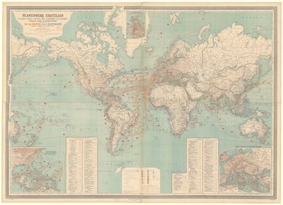 Carte mondiale des vapeurs et électriques - Anatole Châtelain