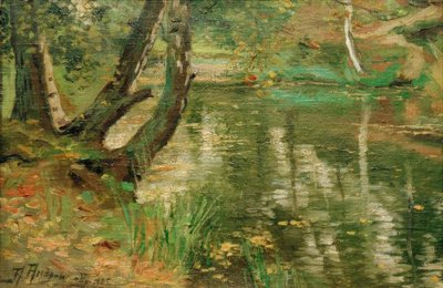 Paysage fluvial estival avec arbres - Anatolij Fedorovich Andronov