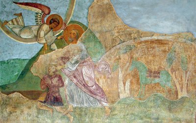 Abraham sacrifiant Isaac - Ancient Russian frescos