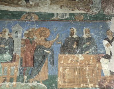 Le Christ devant Anne et Caïphe, 12e siècle - Ancient Russian frescos