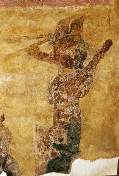 Musiciens et acrobates (détail) - Ancient Russian frescos