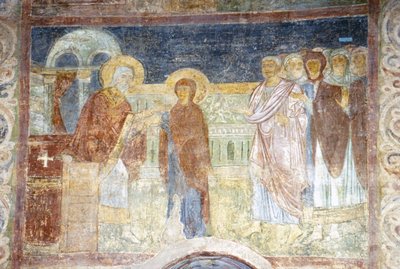 La Vierge recevant la pourpre et la cochenille - Ancient Russian frescos