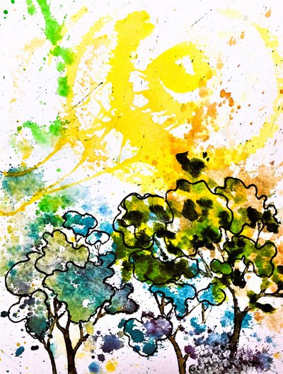 Forêt abstraite colorée - Anda Bieza
