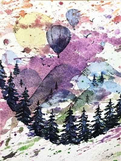Des ballons colorés dans les montagnes - Anda Bieza