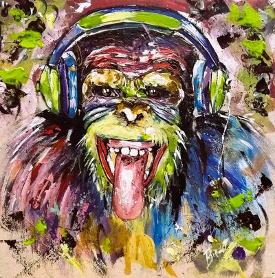 Le singe musicien coloré - Anda Bieza