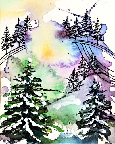 Une forêt hivernale haute en couleurs - Anda Bieza