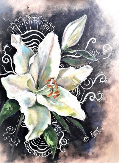 Élégante fleur de lys blanche - Anda Bieza