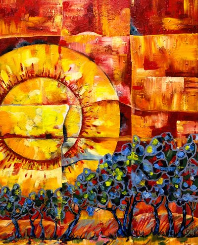 Des arbres aux couleurs chatoyantes au coucher du soleil - Anda Bieza