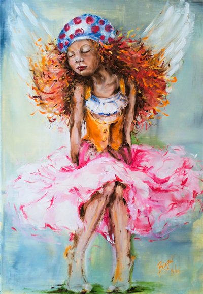 Une petite fée rose pleine de fantaisie - Anda Bieza