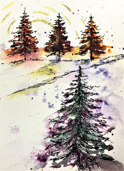 Lueur de la forêt hivernale - Anda Bieza