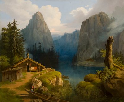 Paysage de montagne avec lac - Ander