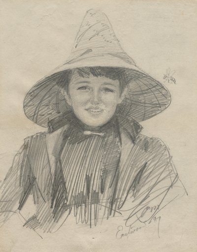 Ada Lymon Femme avec un grand chapeau, 1887 - Anders Leonard Zorn