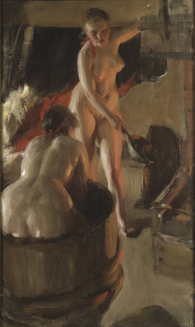 Filles de Dalécarlie prenant un bain par Anders Leonard Zorn - Anders Leonard Zorn