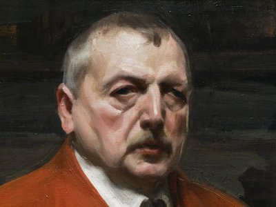 Autoportrait en rouge (1915, huile sur toile). - Anders Leonard Zorn