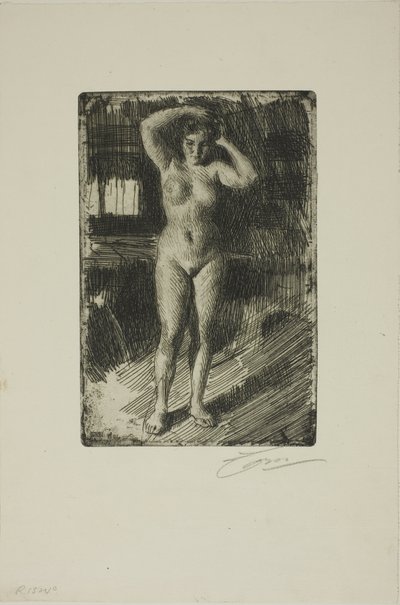 Anna se coiffant - Anders Leonard Zorn