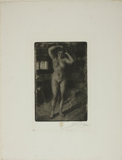 Anna se coiffant - Anders Leonard Zorn