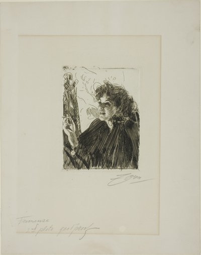 Fille avec une cigarette II - Anders Leonard Zorn