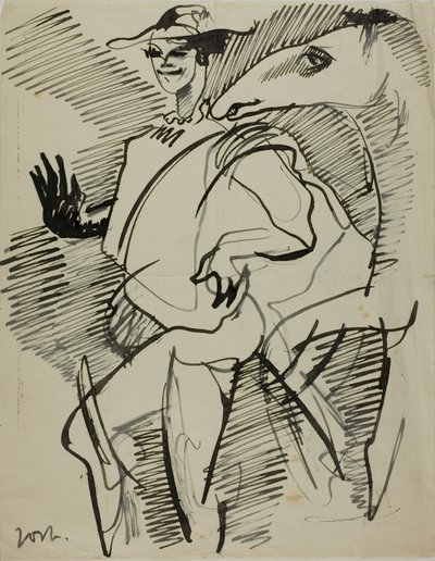 Homme avec cheval - Anders Zorn