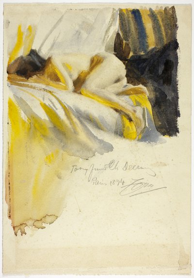 Nu couché sur le lit - Anders Leonard Zorn