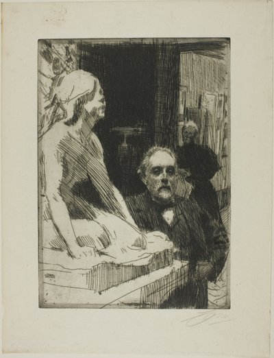 Pontus Fürstenberg et sa femme (debout près de la "Grenouille" de Hasselberg) - Anders Zorn