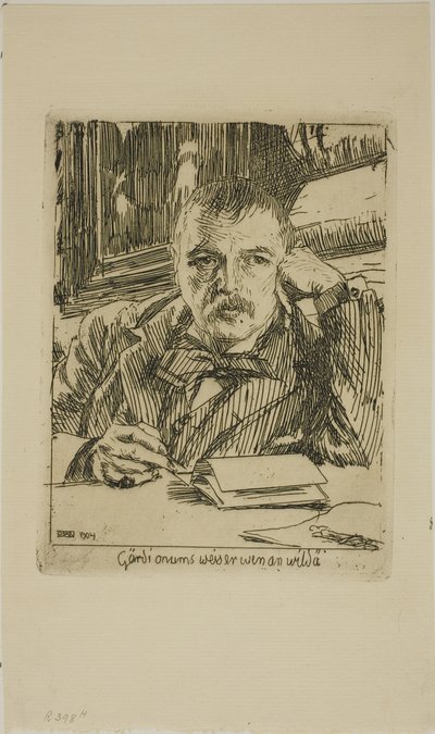 Autoportrait avec inscription - Anders Leonard Zorn