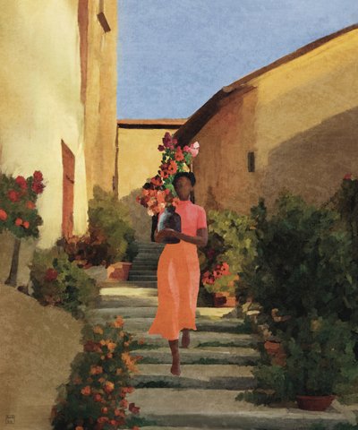 Femme portant des fleurs du village - Andile Bokweni