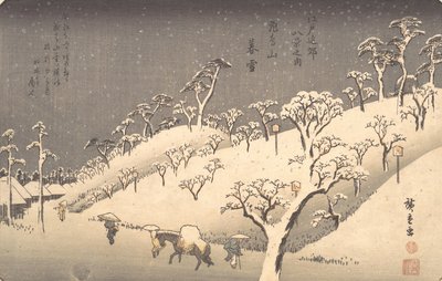 Asukayama sous la neige du soir, vers 1838 - Ando Hiroshige