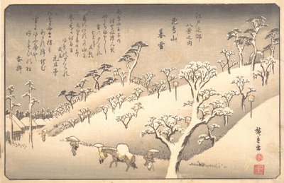 Asukayama sous la neige au soir, 19ème siècle - Ando Hiroshige