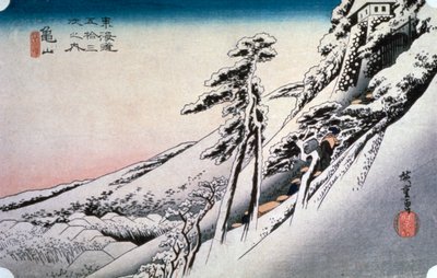 Beau temps après la neige à Kameyama, des 53 stations de Tokaido, 1832 - Ando Hiroshige