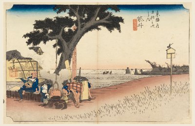 Maison de thé Fukuroi, dans Les Cinquante-trois stations de la route du Tokaido (Tokaido Gojusan Tsugi-no Uchi) - Ando Hiroshige