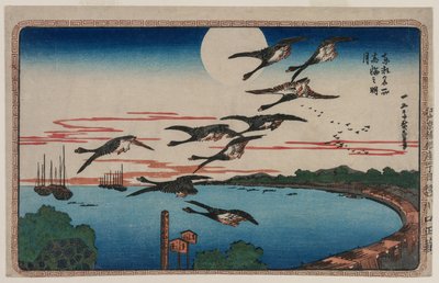 Pleine lune sur Takanawa, de la série Lieux célèbres de la capitale orientale, vers 1831 - Ando Hiroshige