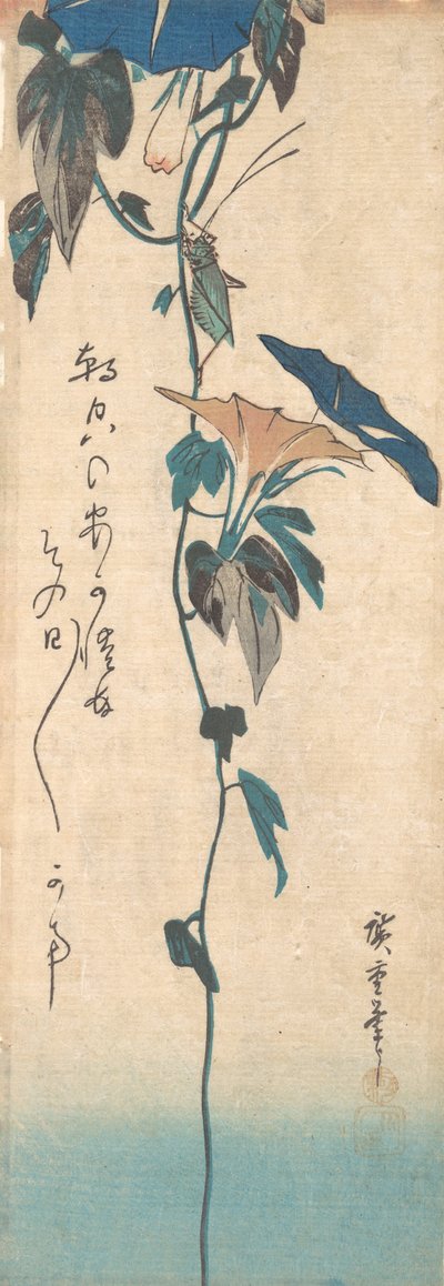 Sauterelle et vigne de liseron - Ando Hiroshige