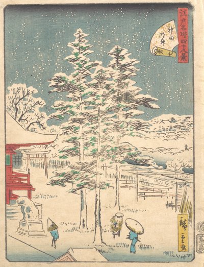 Temple de Kanda sous la neige, 1861 - Ando Hiroshige