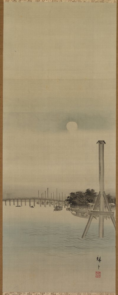 Scène nocturne sur la rivière Sumida, 1800s - Ando Hiroshige