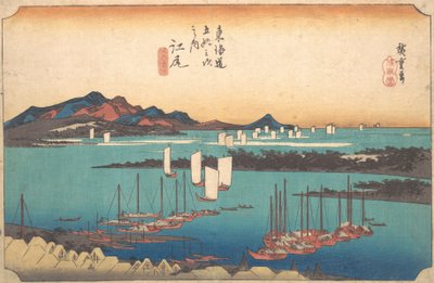 Panorama de la forêt de pins de Miwo depuis Ejiri, 1834 - Ando Hiroshige