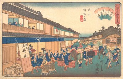 Maison de thé dans le district de Hakusen, vers 1835-42 - Ando Hiroshige