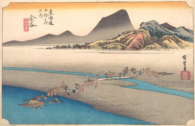 La rive lointaine de la rivière Oi à Kanaya, 1834 - Ando Hiroshige