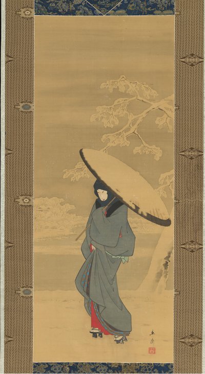 Femme marchant dans la neige, 1840s-début 1850s - Ando Hiroshige