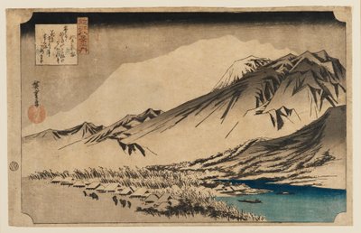 Gravure sur bois - Neige du soir au mont Hira, 1797-1858 - Ando Hiroshige