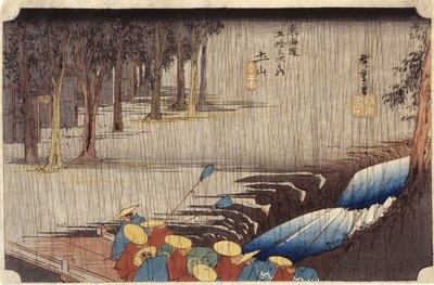Figures sur un pont sous la pluie - Ando or Utagawa Hiroshige