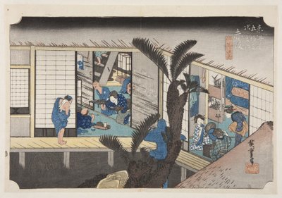 Auberge avec servantes à Akasaka - Ando or Utagawa Hiroshige