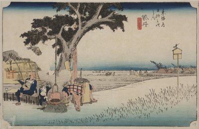 Un stand de thé en plein air - Ando or Utagawa Hiroshige