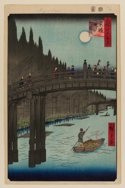 Cours de bambous, pont de Kyobashi - Ando or Utagawa Hiroshige