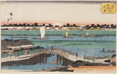 Cerisiers en fleurs le long de la rivière Sumida - Ando or Utagawa Hiroshige