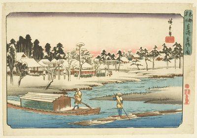 Beau temps après la neige à Massaki - Ando or Utagawa Hiroshige