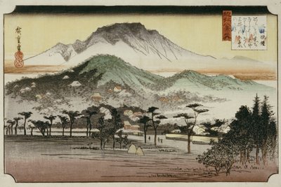 Cloche du soir au temple Mii, de la série "Huit vues du lac Biwa" - Ando or Utagawa Hiroshige
