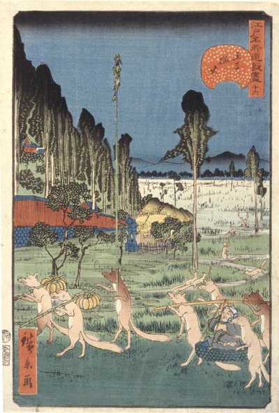 Feu de renard à ?ji (34) - Ando or Utagawa Hiroshige