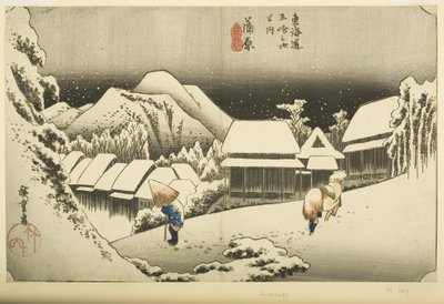 Neige nocturne à Kanbara - Ando or Utagawa Hiroshige